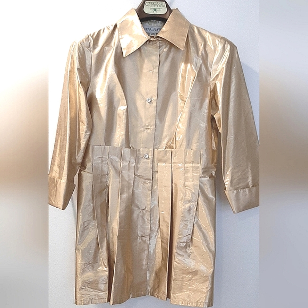 SARA CAMPBELL | Silk Metallic Gold Coat/Tunic/Dress